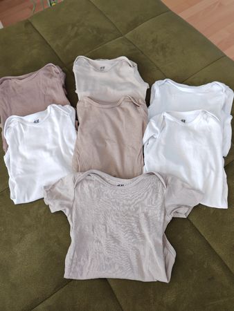H&M Bodys Set 6x langarm 1x kurzarm Gr. 98