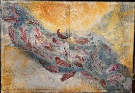 Abstraktes Acrylbild 70x100 cm  handgemalt mit Struktur