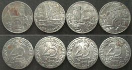 ROTHENBURG O. T. (Bayern) 4 x 25 Pfennig 1921 Eisen