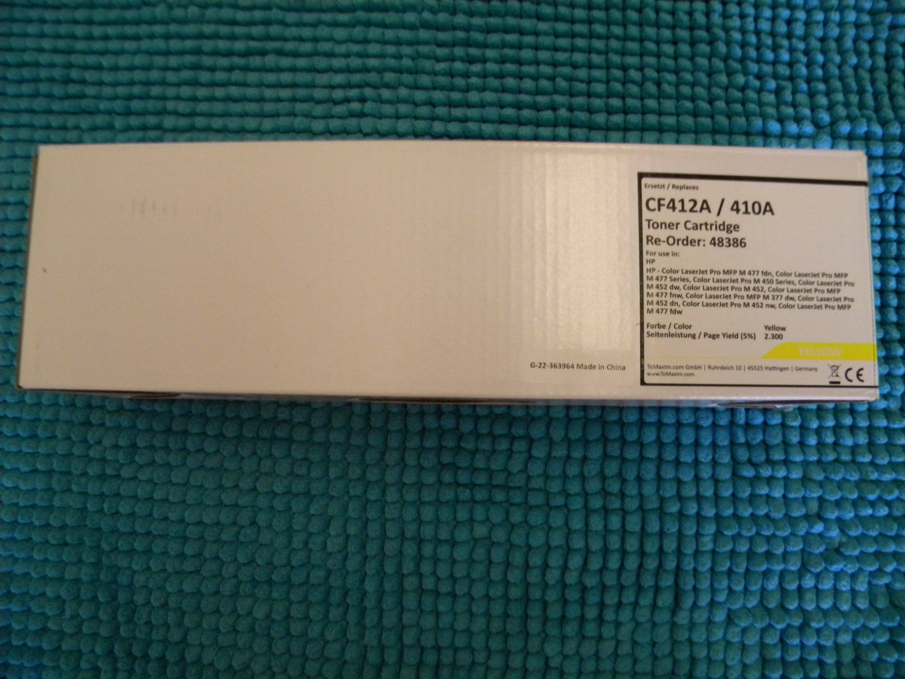 Cartucce per stampanti & toner: CF412A  410A – Nuovo e nell'imballaggio originale da Bühler venduto da Wini100