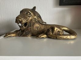 Figurine vintage de lion en bronze