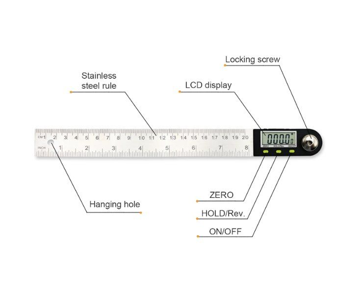 Misurare: Digital Edelstahl Winkellineal mit LCD – Nuovo e nell'imballaggio originale da Châtelaine venduto da topshop.switzerland 4