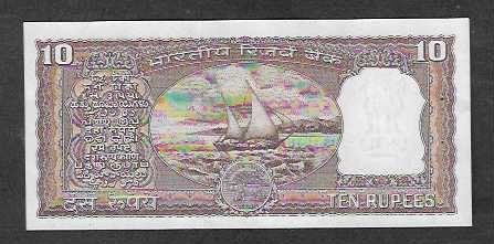 Banknoten: India  10  Rupees  Bankfrisch – Neu (gemäss Beschreibung) aus Gordola von coinsandnotes