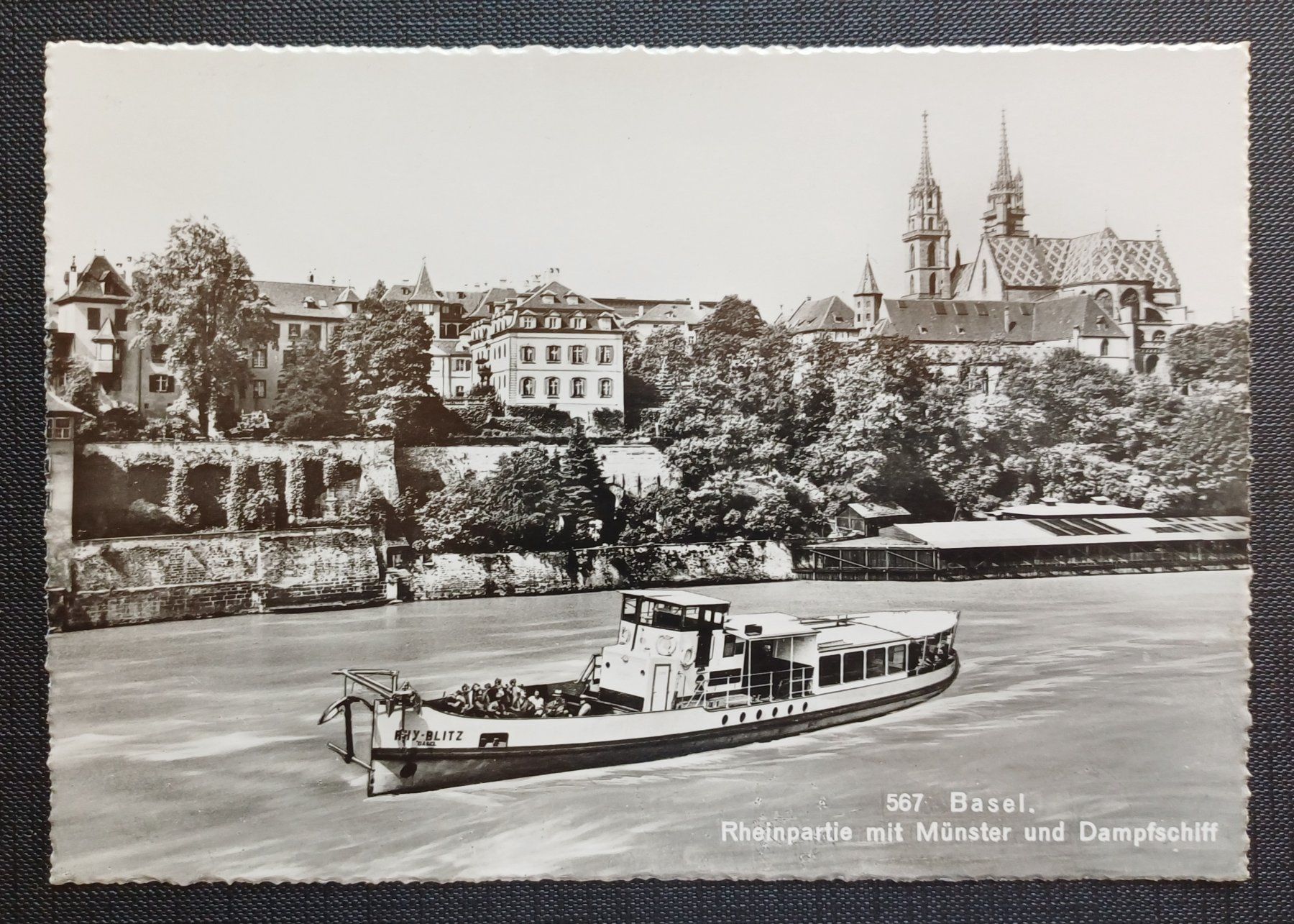 Cartoline postali: AK Dampfschiff RHY-BLITZ Basel um 1950 – Usato da Brittnau venduto da simionius
