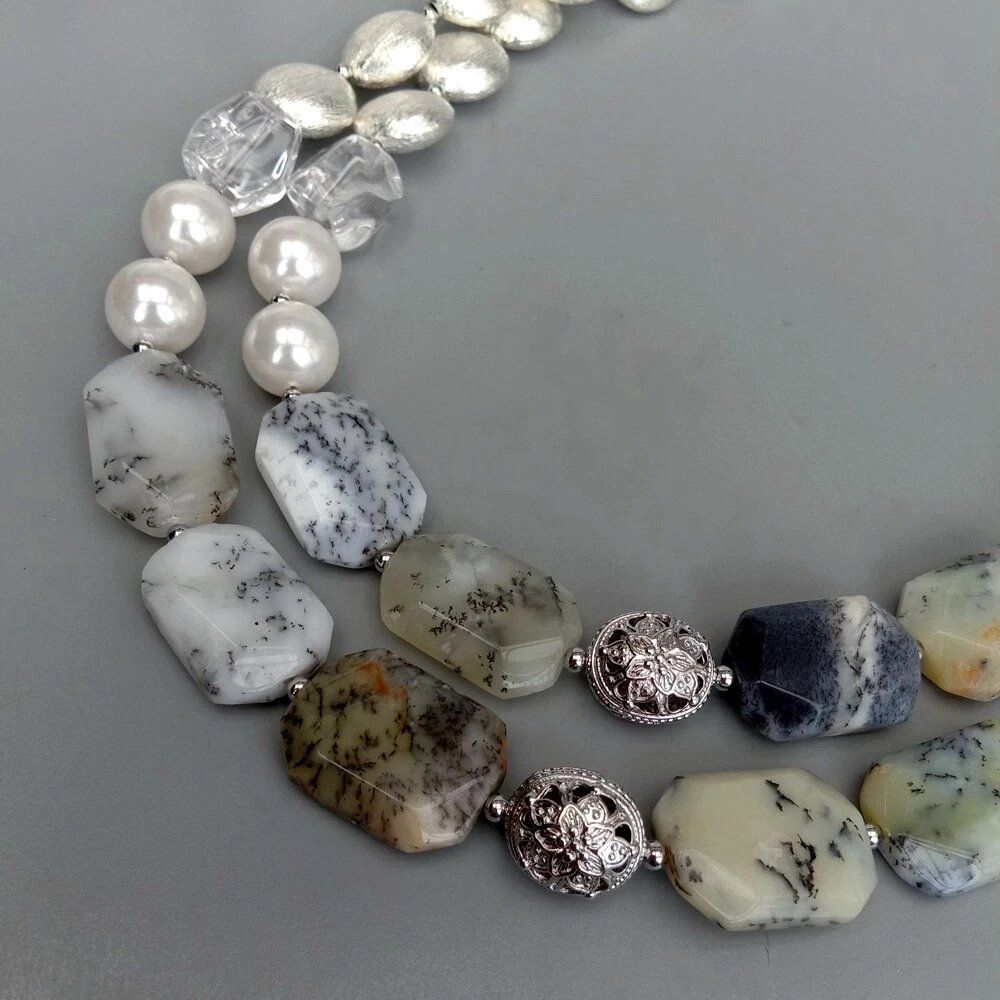 Catenine: Weiss Opal Perlen Halskette Collier Opale Perle blanche – Nuovo (secondo la descrizione) da Prilly venduto da ilyria73 4