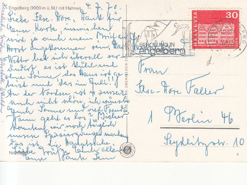 Cartoline postali: Engelberg 1970 – Usato da Bürglen TG venduto da StampGraf 1