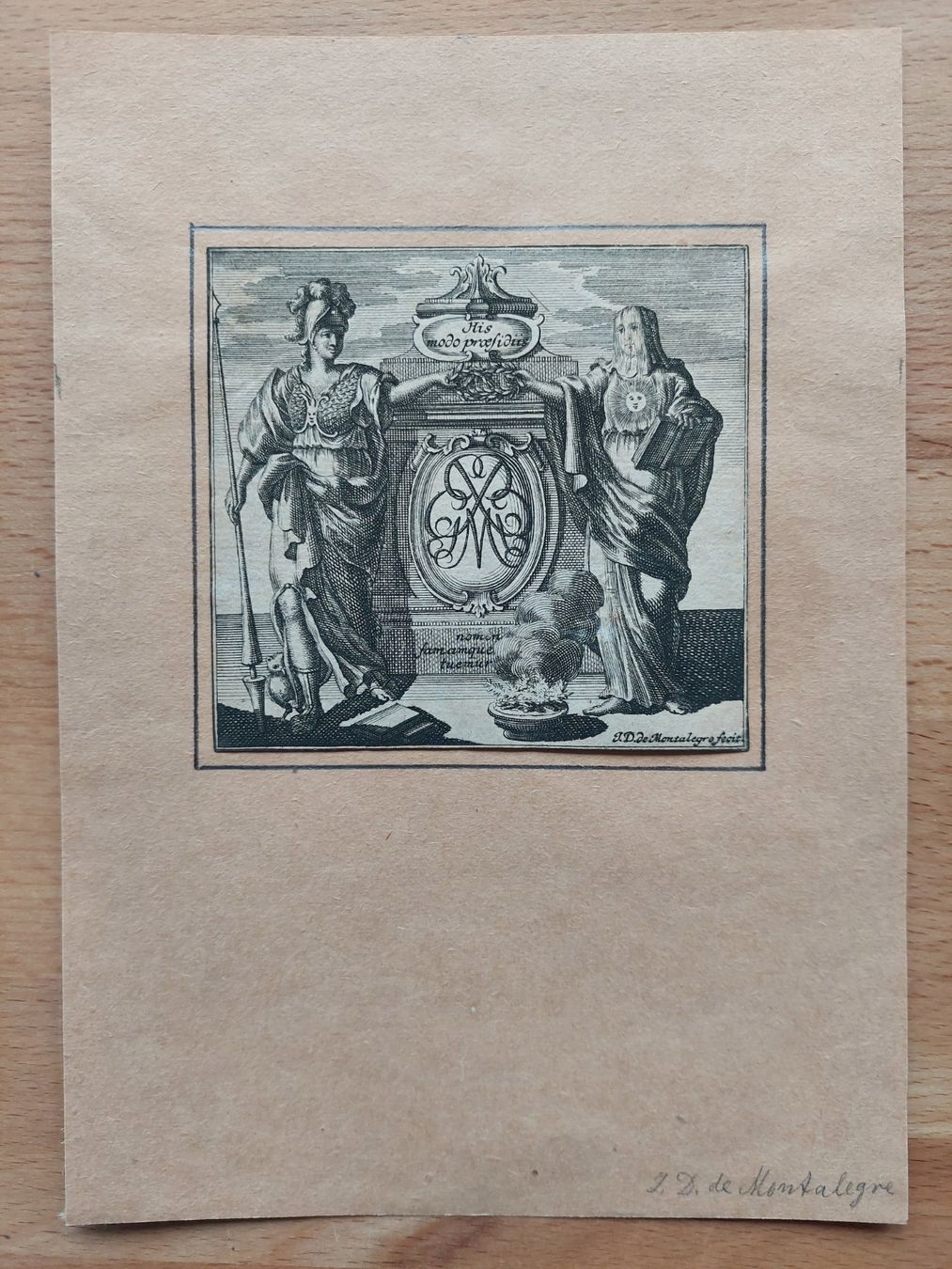 Incisioni: Exlibris Johann Daniel de Montalegre - Original Kupferstich – Usato da Obfelden venduto da Exlibris-Art 1