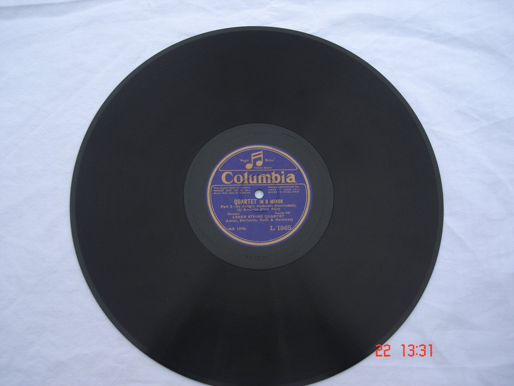 Dischi in vinile: Schellackplatten Mozart Streichquartett d-Moll Nr.15 Op.421 – Usato da Aeschi SO venduto da abi1951 2