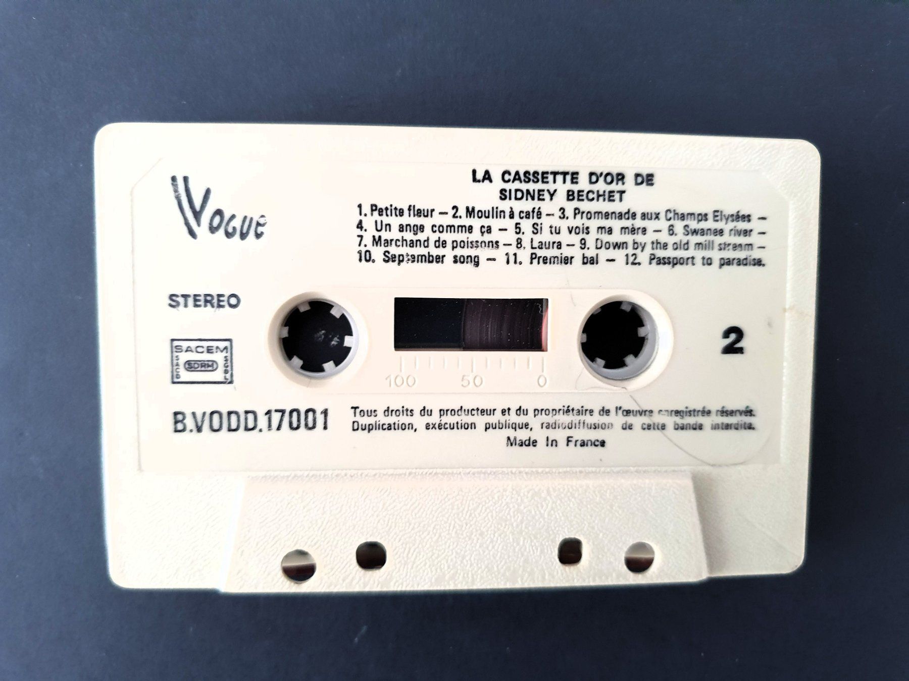 Musicassette: Sidney Bechet, la cassette d'or de Sidney Bechet, Vogue – Usato da Martigny venduto da Abm1000 3