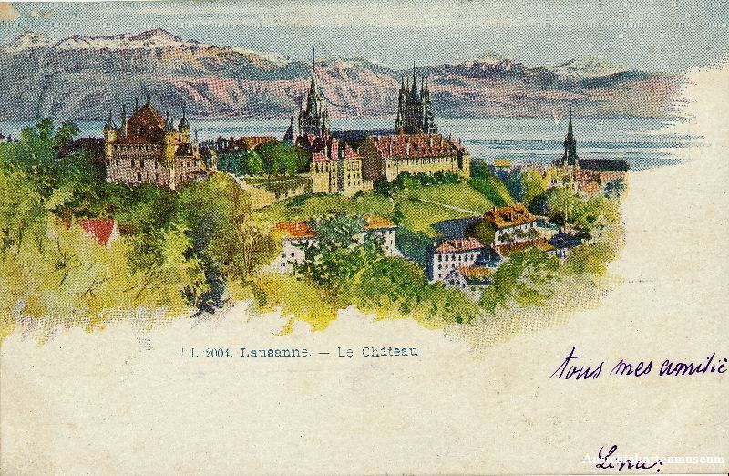 Ansichtskarten: Lausanne - le château Litho + 1900 – Gebraucht aus Emmenbrücke von teestube