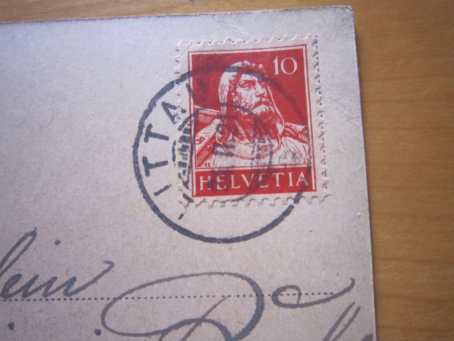 Cartoline postali: No 7 Postkarte "hab mich lieb" 1921 – Usato da Gordola venduto da Polentaefung 3