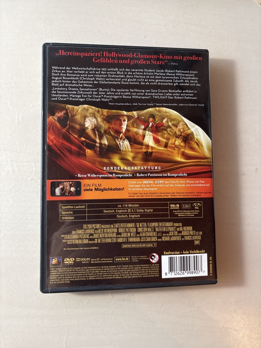 Tutti i DVDs: Wasser für die Elefanten – Usato da Ruswil venduto da Slivio_ 1