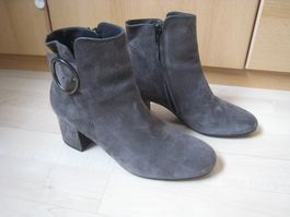 PAUL GREEN Stiefeletten Boots Gr. 4.5 = Gr. 37.5  grau LEDER
