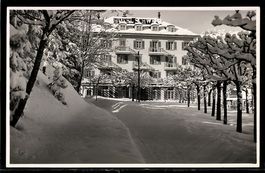 Foto-AK Rigi-Klösterli, Hotel und verschneite Allee