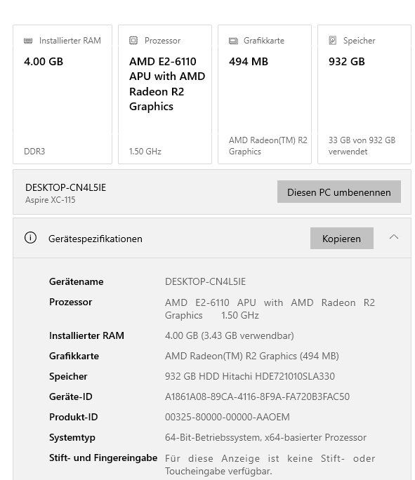 Acer PC: ACER Aspire XC-115 – Usato da Tägerig venduto da Greni26 3