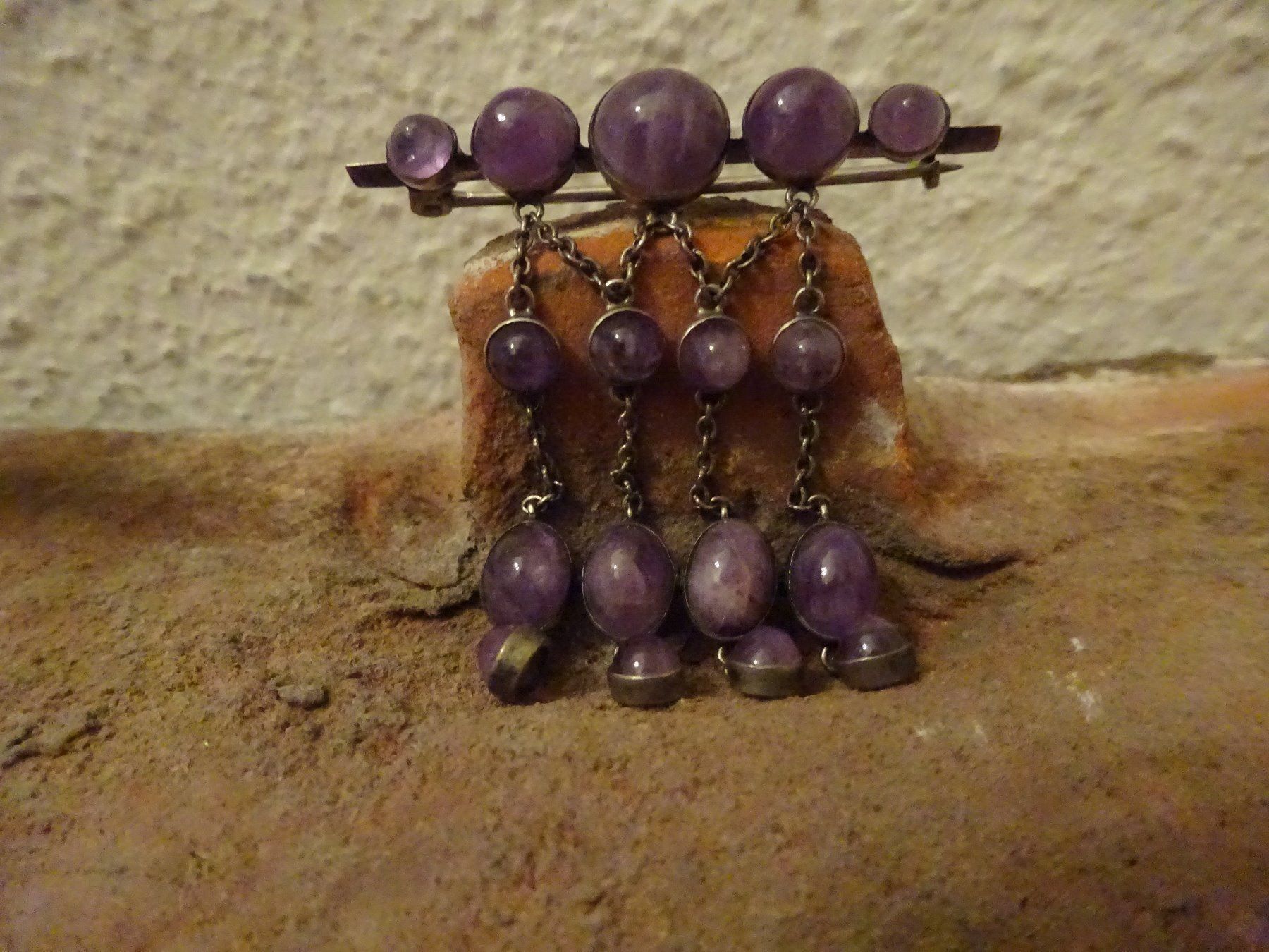 Spille & Fermagli: Brosche Amethyst Jugendstil / 800 Silber – Usato da Esslingen venduto da FetteSchnecke 2