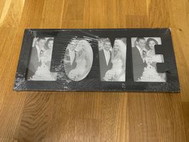 Bilderrahmen "LOVE" für 4 Fotos (10x15cm) | Schwarz | NEU
