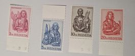 4 Schweiz Briefmarken Evangelisten Matthäus Markus Lukas Ioa