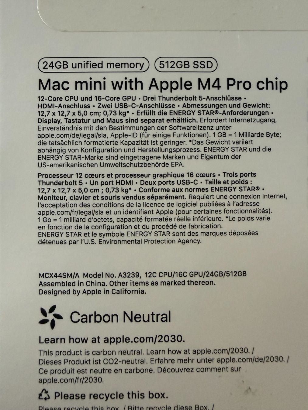 Apple PC: Apple Mac mini - M4 Pro 12 Core CPU/16Core GPU, 512 GB, 24GB – Usato da Oekingen venduto da hauser83 5