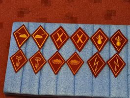 6 paar Artillerie Kragenspiegel, links und rechts