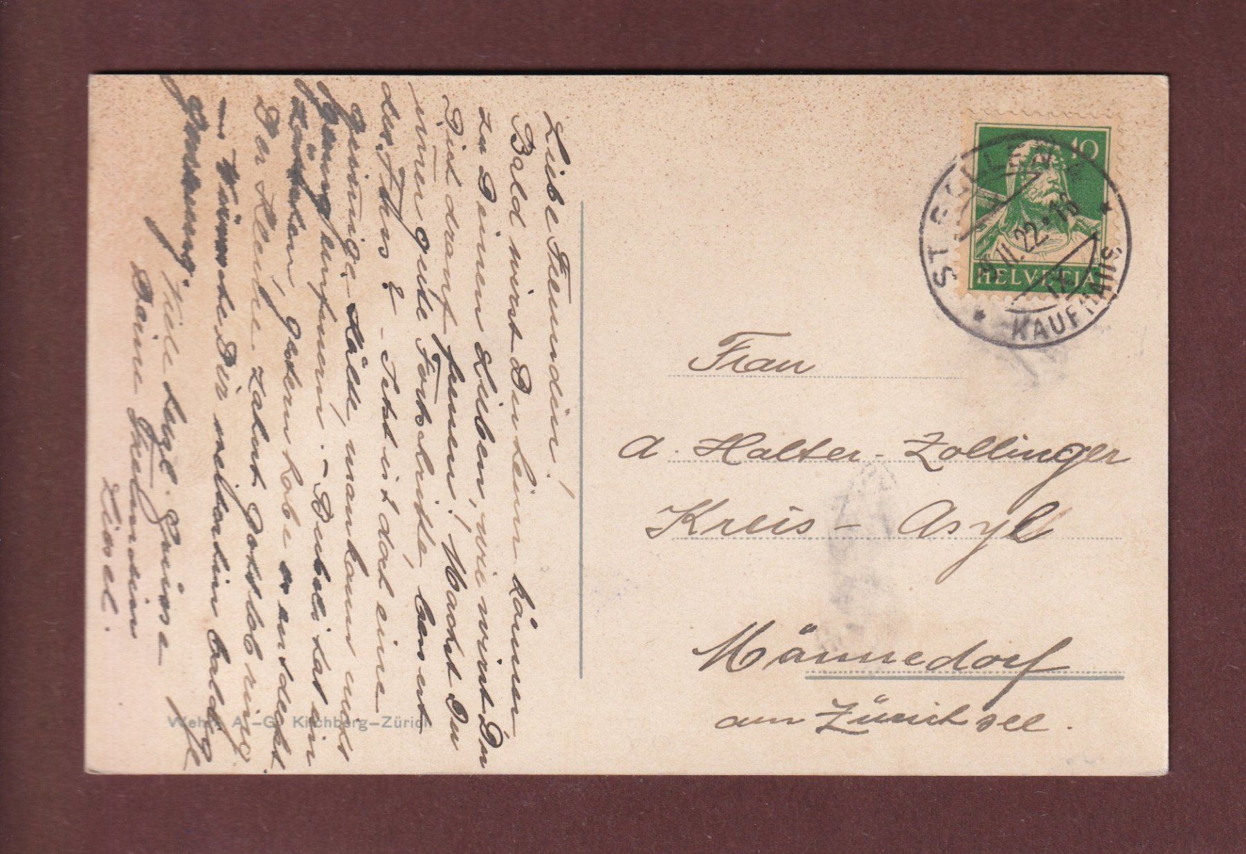 Cartoline postali: ST. GALLEN - Teilansicht - 1922 – Usato da Pully venduto da nicecards-shop 1