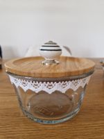 Deko Glasschale mit Holzdeckel & Spitze, IKEA
