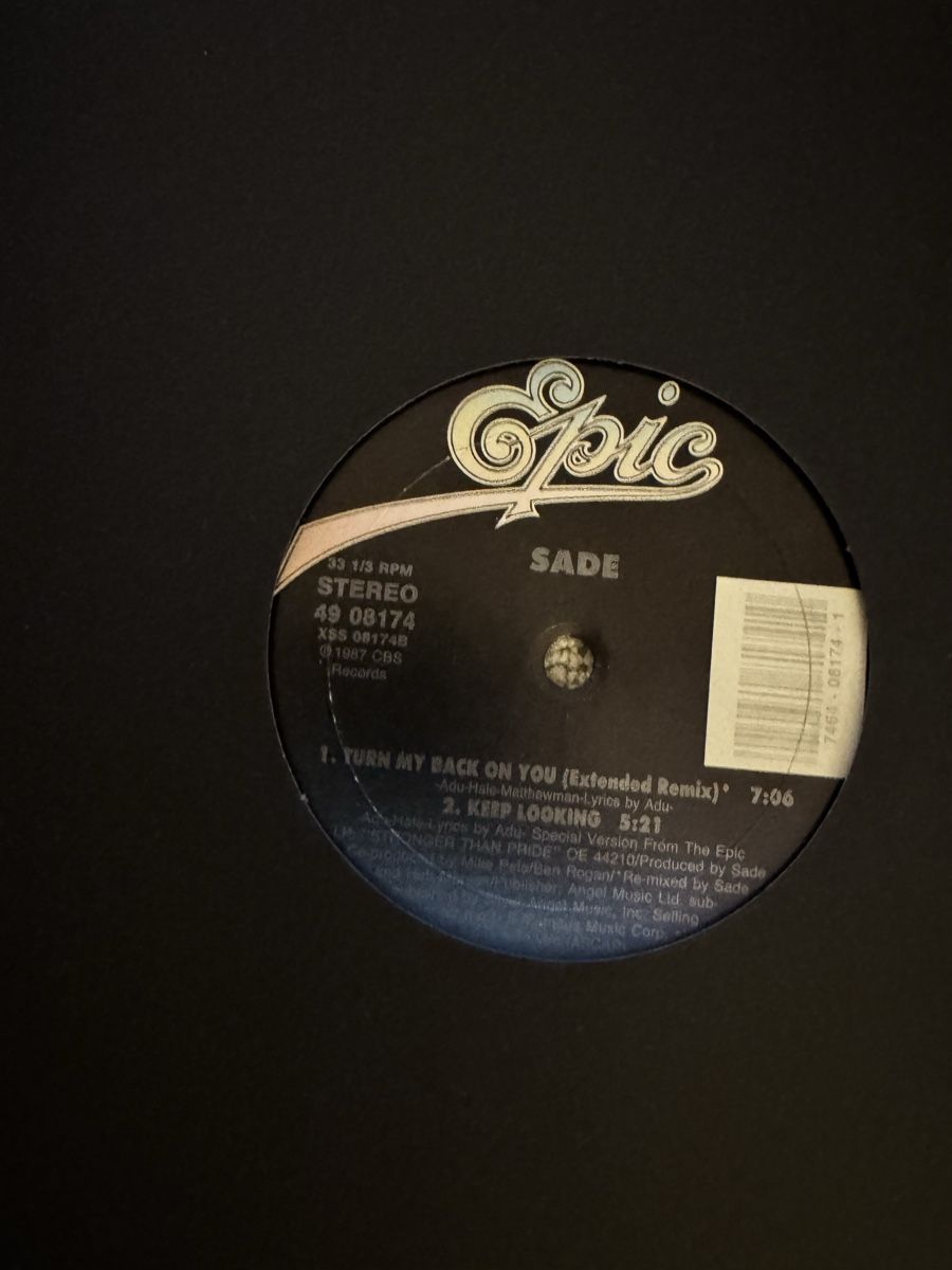 Dischi in vinile: Sade - Turn My Back On You  - 12" Maxi - 80s – Usato da Rorbas venduto da BlackstarRecords