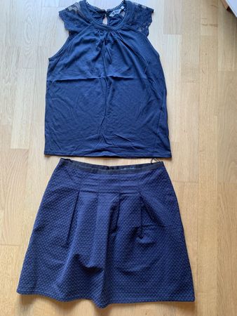 Lot Ensemble Haut &Jupe Bleu Marine. Naf Naf & esprit