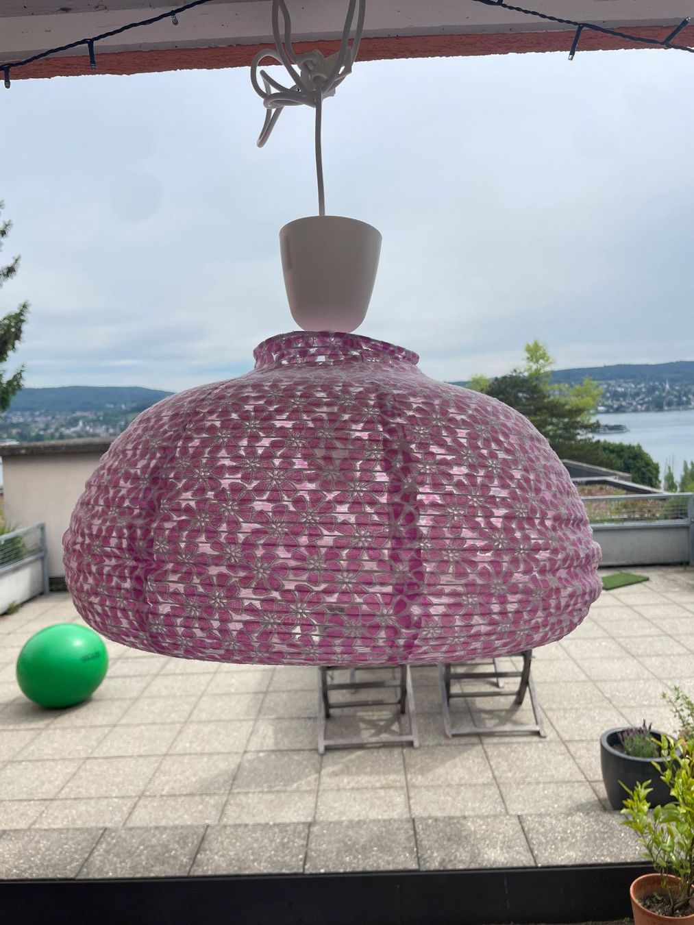 Lampadari & plafoniere: Hängelampe mit Blumenmuster, Rosa – Usato da Zürich venduto da Kafu 1