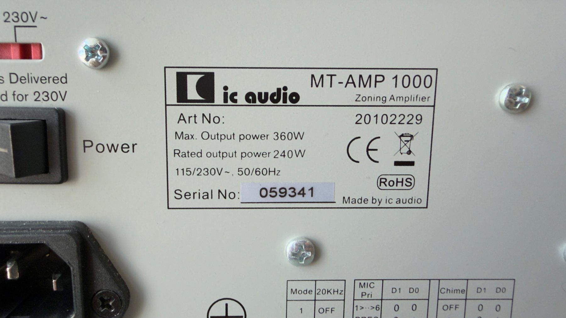Amplificatori: IC Audio MT-AMP 1000 100V Verstärker – Usato da Zollikofen venduto da X-Light 2
