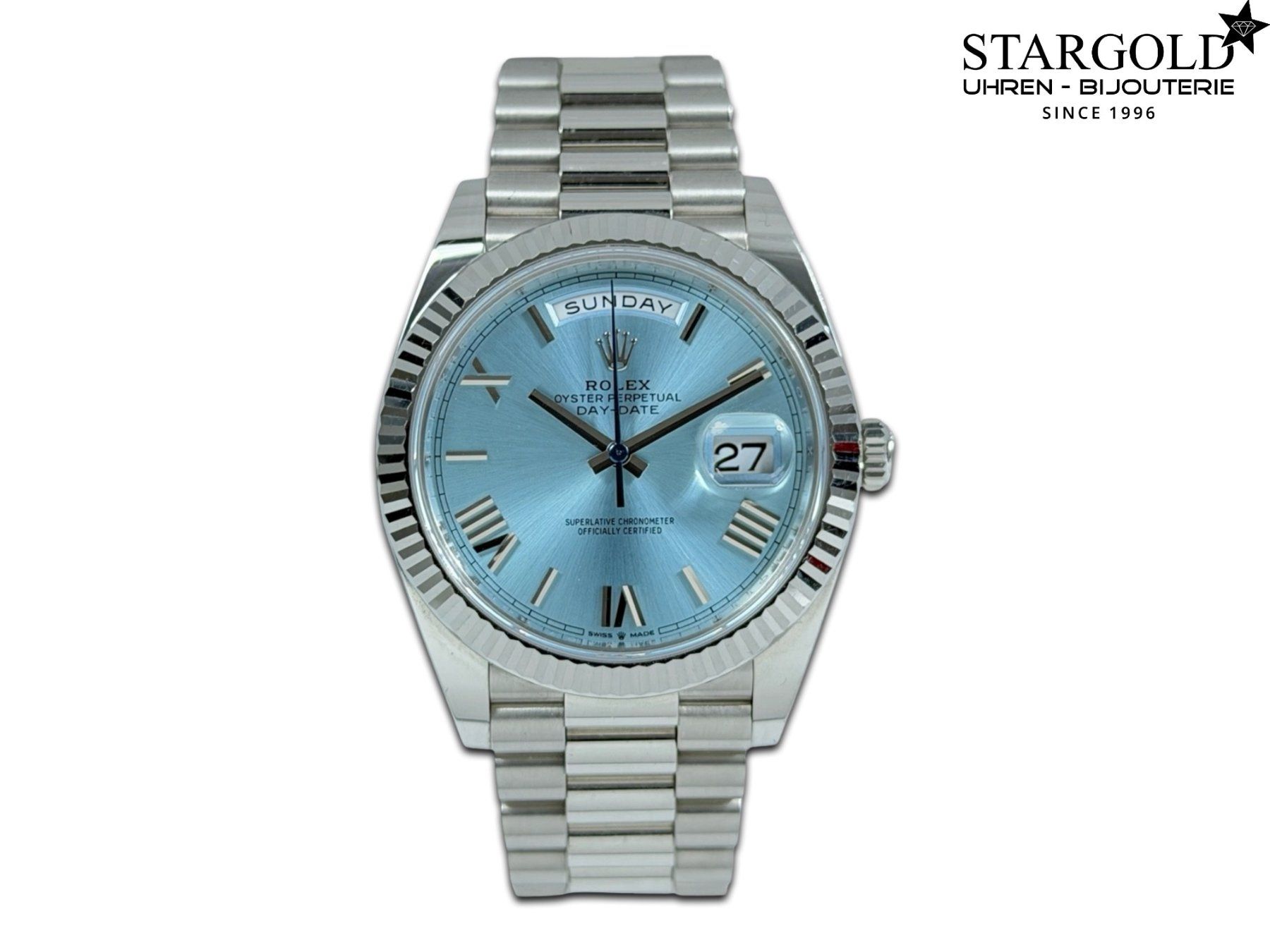 Rolex Orologi: Rolex Day-Date 40 Platin Ice Blue - 228236 – Usato da Zürich venduto da Stargold-Uhren
