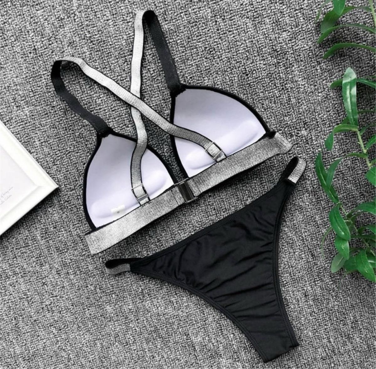 Costumi da bagno & Bikini: Glitzer Bikini Schwarz Neu Gr M – Nuovo e nell'imballaggio originale da Bassersdorf venduto da Sandy456 1