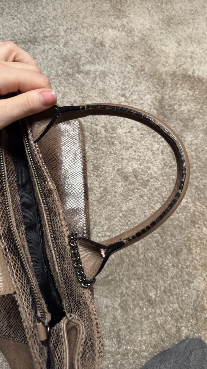 Taschen für Damen: Sac à main cuir véritable – Ledertasche effet python – Gebraucht aus Vuippens von Anna_as 9