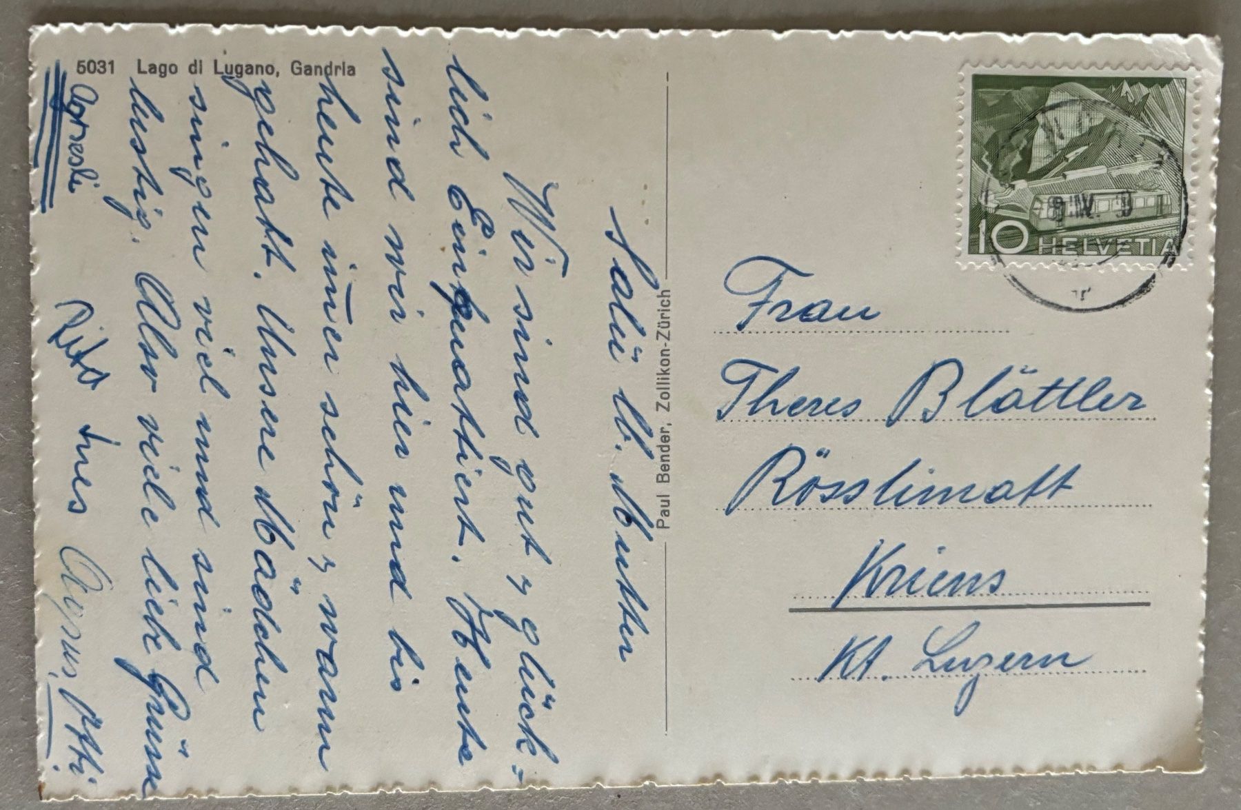 Cartoline postali: Gandria – Usato da Frauenfeld venduto da Merk52 1