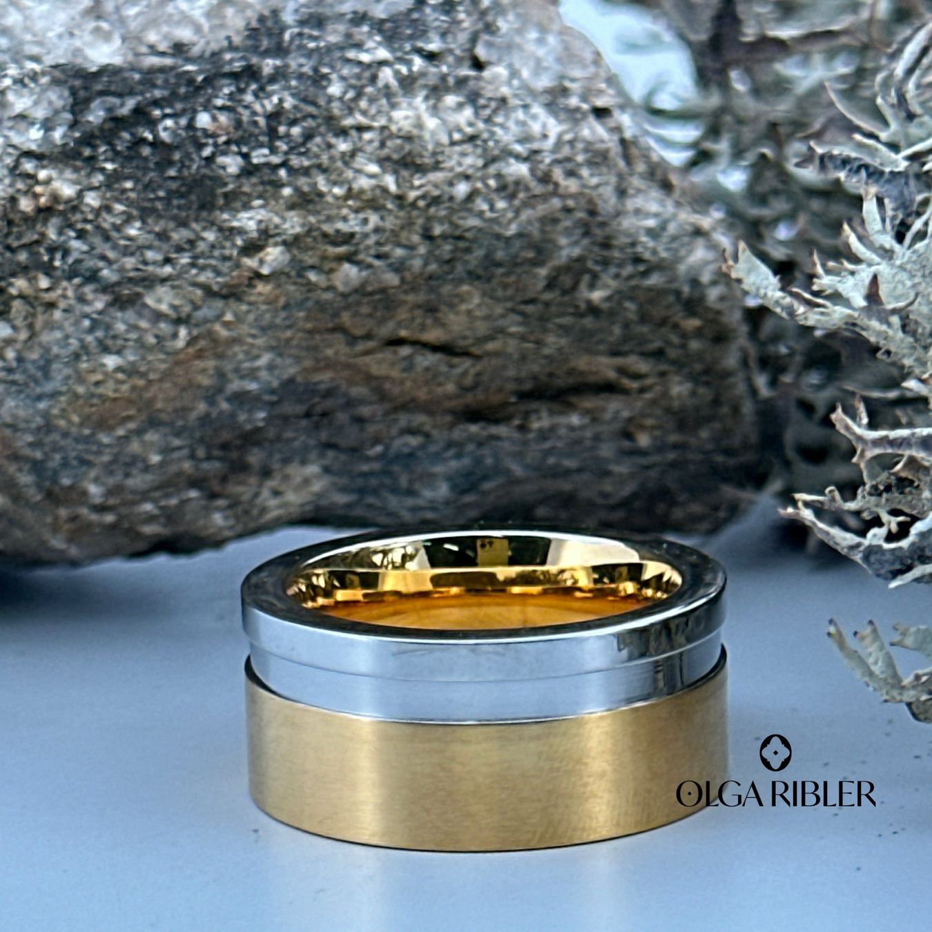 Olga Ribler Anelli: Edelstahl 11 mm Ring bi-color Grösse 59 – Nuovo (secondo la descrizione) da Luzern venduto da Schmuckoutlet 9
