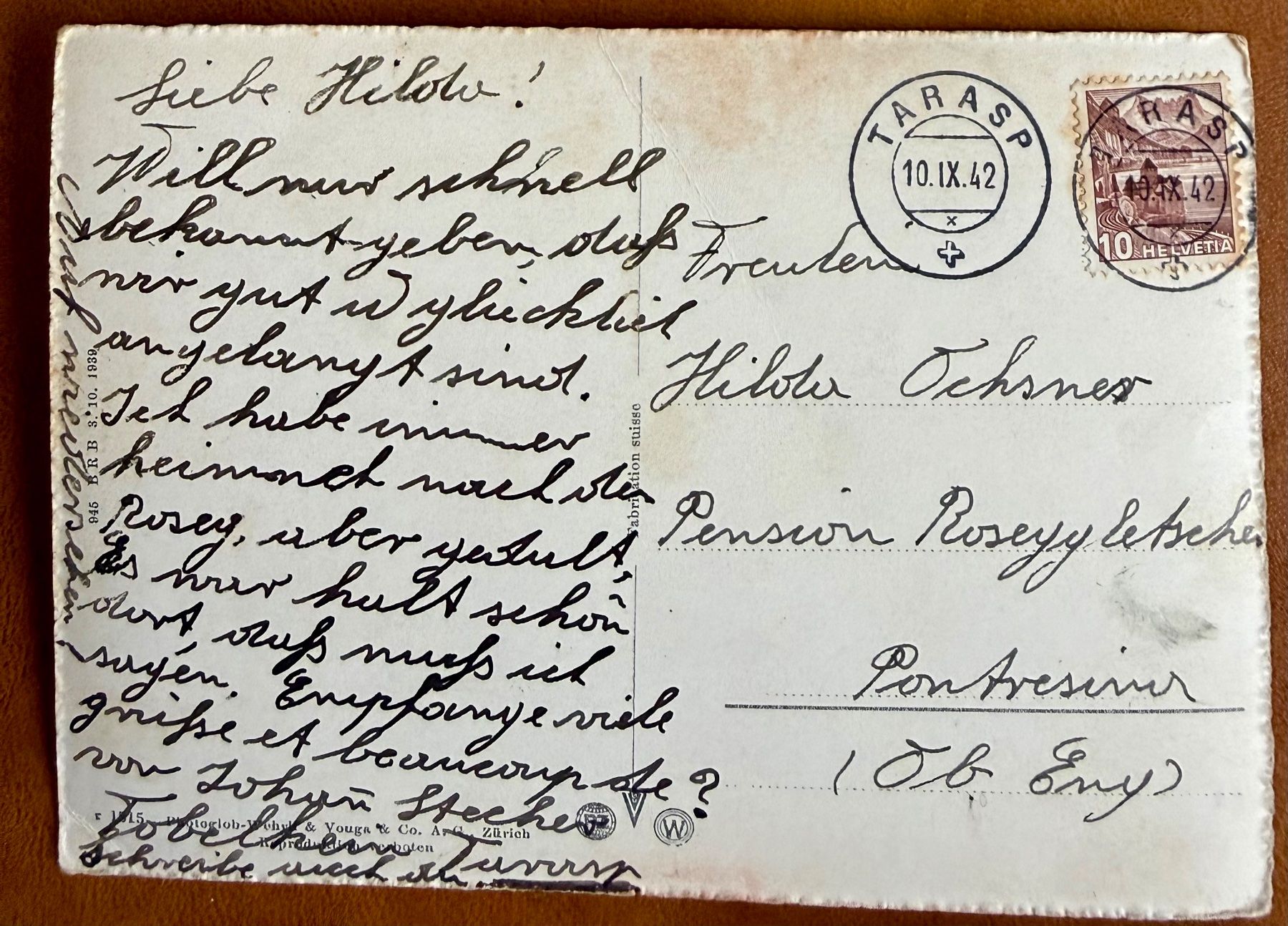 Cartoline postali: Tarasp - Schloss 1942 – Usato da Lutry venduto da Ediego 1