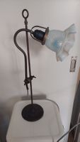 Tischlampe Jugendstil Glas Schirm Metallständer