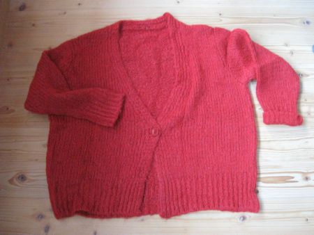 Wunderschöne rote Strickjacke von Kenny S. one Size neuwerti