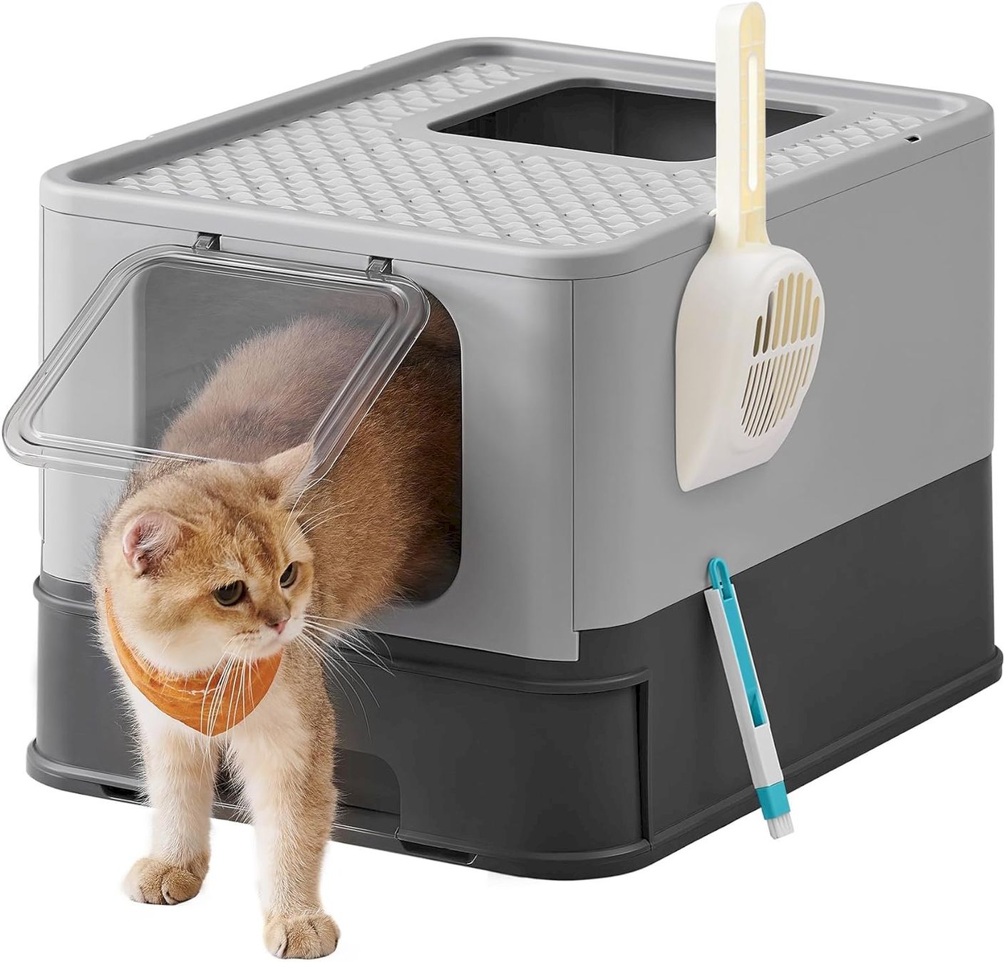 WC: Katzenklo mit Deckel und Schaufel grau – Nuovo e nell'imballaggio originale da Bottighofen venduto da zaap
