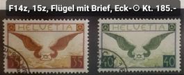 Fp8) F14z-15z, Brief mit Flügel Satz gestempelt Kt. 185.-