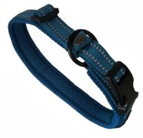 Hundehalsband Nylon Blau L Reflektierend gepolstert weich