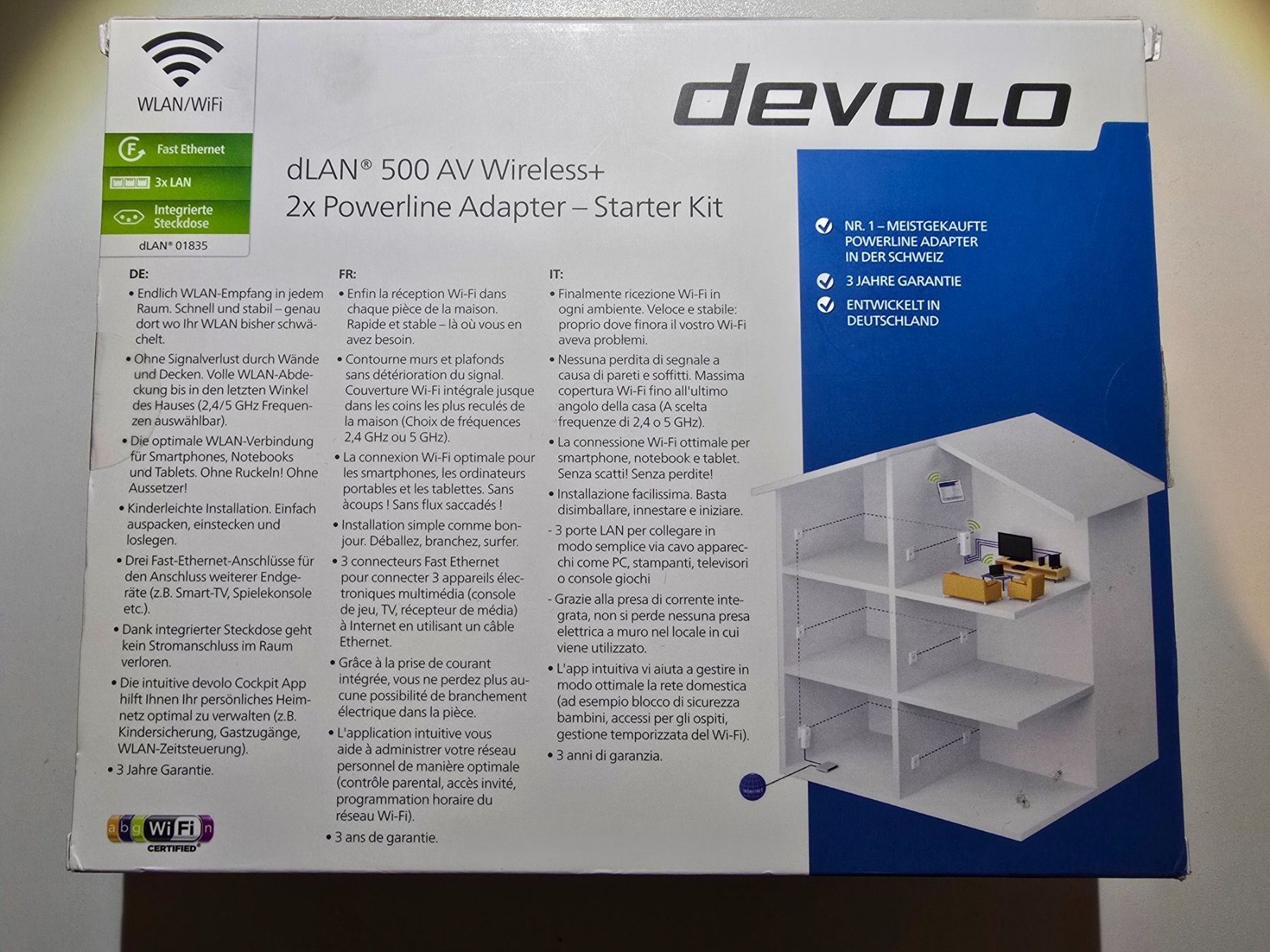 Devolo Laufwerke & Adapter: devolo dLAN 500 AV Wireless+ Starter Kit – Adapter Set – Gebraucht aus Brugg AG von orvel 2