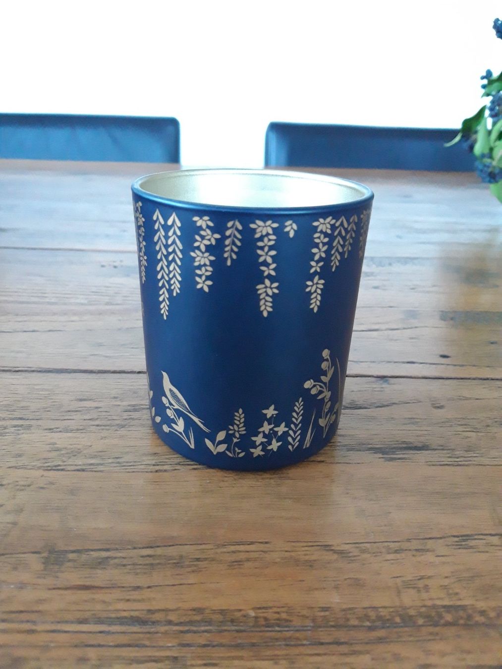 Kerzenständer: Kerzenhalter Windlicht Sara Miller Boho Ethno blau gold Glas – Gebraucht aus Feuerthalen von tanatha_st 2