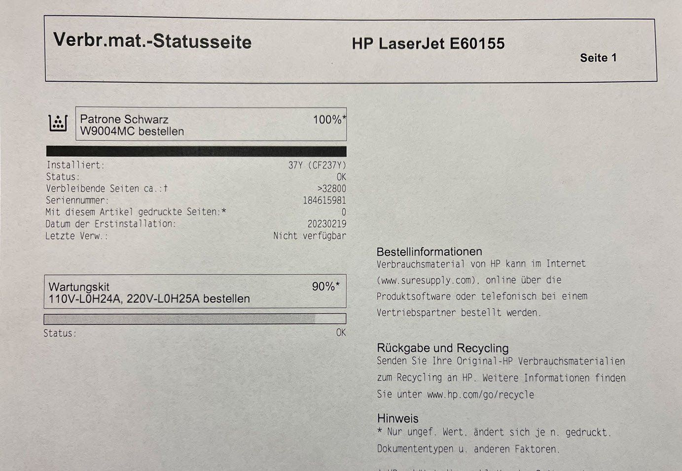 Hewlett Packard Stampanti: HP LaserJet E60165dn, Top Drucker, Spezialangebot – Usato da Glattbrugg venduto da copytron 8