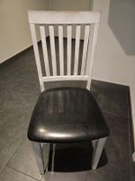 Esszimmerstühle 4er Set weiss Kunstleder Sitz gut erhalten