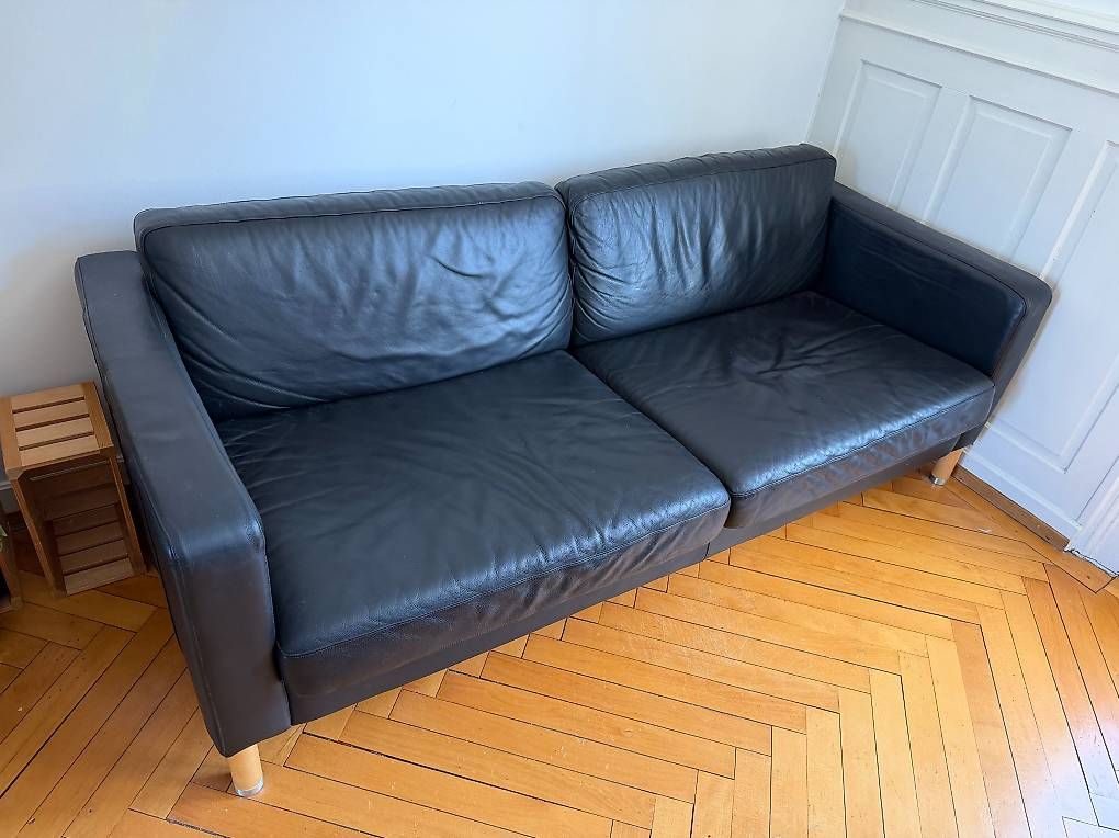Sofas: Schwarzes Ledersofa – Gebraucht aus Zürich von safira_p