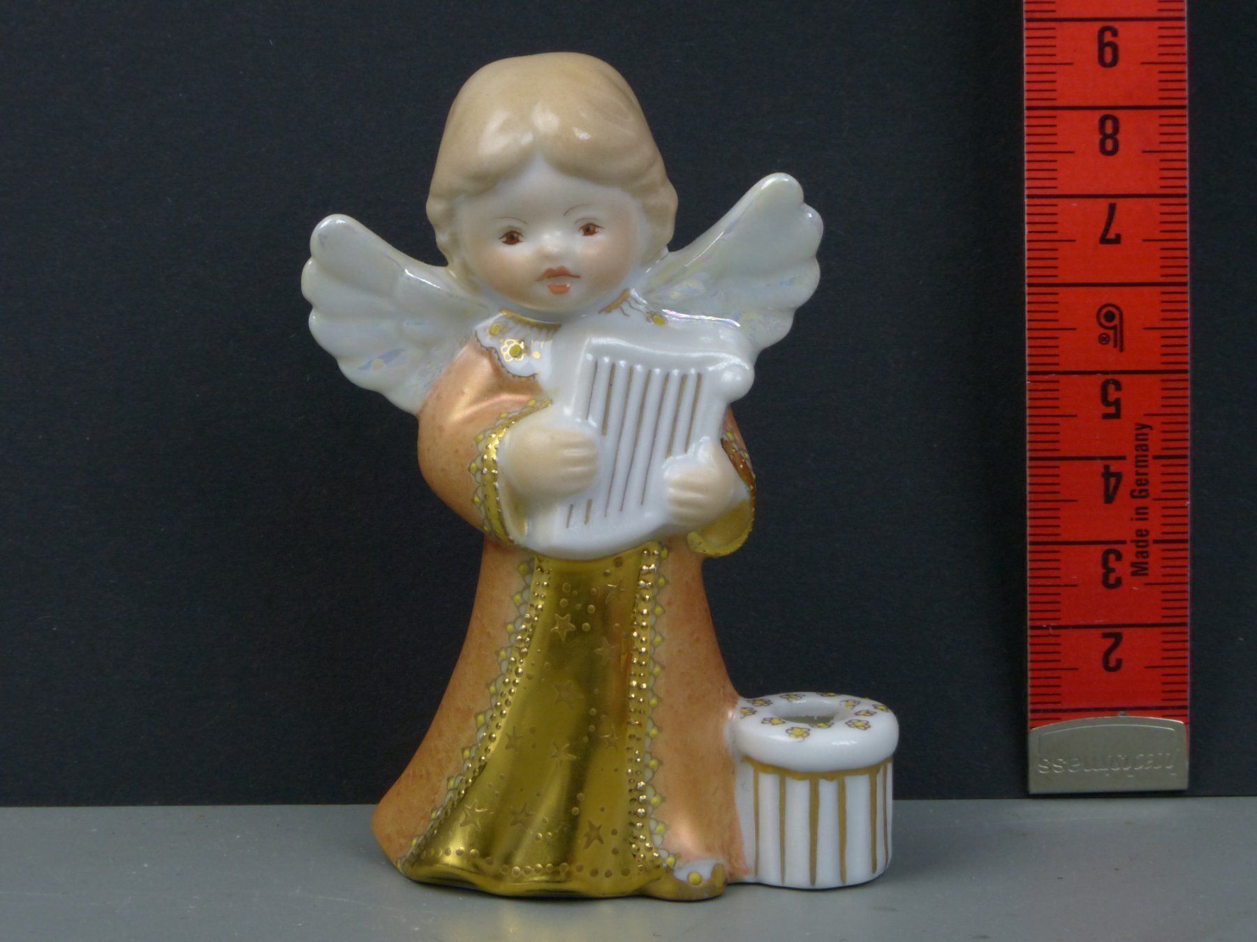 Statuette: Engel Figur Hand-bemalt Rotgoldfarbig – Usato da Rheineck venduto da amity 2