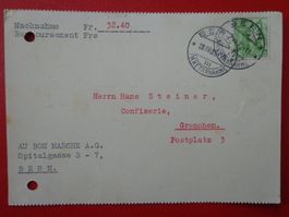 Vollstempel + Dokument 1939 BERN, PAKETANNHME, GRENCHEN