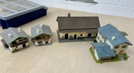 Faller / Kibri Gebäude Set 4 Häuser Engadin zusammengebaut 