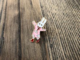 Pin Anstecker fröhlicher Hase in rosa Häsli